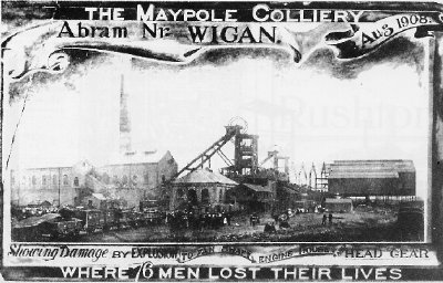 Commemorative postcard of the Maypole Colliery disaster